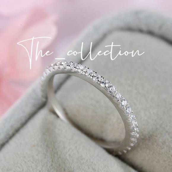 CLASSIC FULL ETERNITY STERLING SILVER BAND RING - Picture 3 of 4